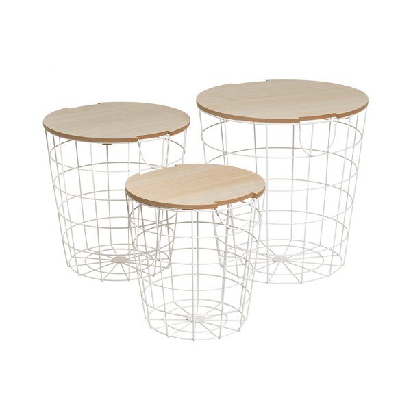 Tavoli contenitori rotondi in set da 3 39x39 cm - Casa Selección