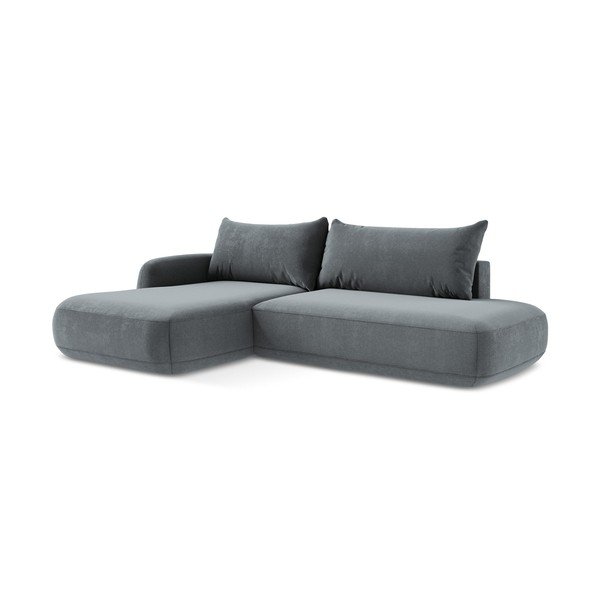 Divano angolare blu polveroso allungabile (con penisola a sinistra/con chaise lounge) Hale – Makamii-image-1
