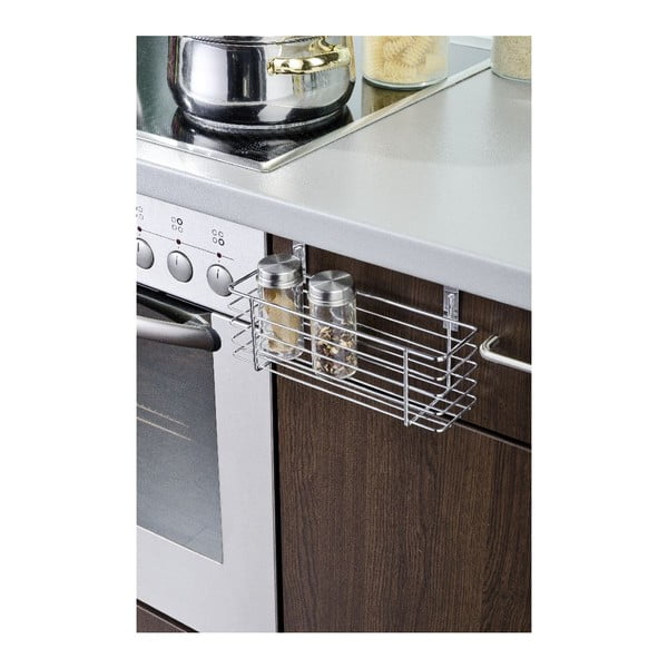 Cestino per cucina da appendere in acciaio cromato 10x24 cm Over the Door – Wenko-image-1