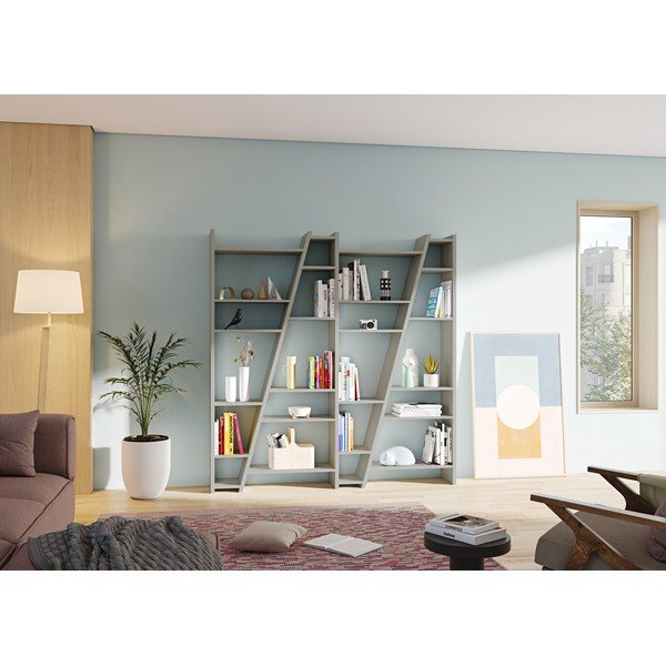 Libreria grigia 190x195 cm Delta - TemaHome-image-1