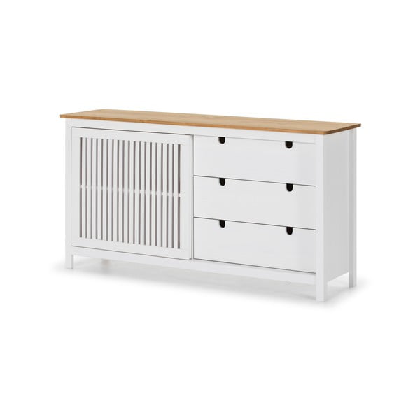 Cassettiera in legno bianco Bruna - Marckeric-image-3