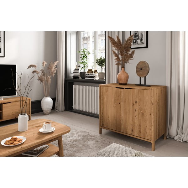 Mobile in legno di quercia di colore naturale 95x80 cm Twig - The Beds-image-1