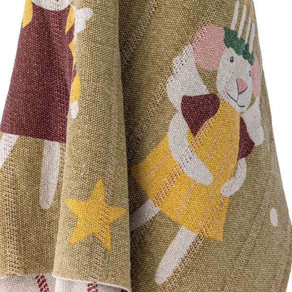 Coperta in cotone riciclato a tema natalizio 130x160 cm Peo – Bloomingville-image-2
