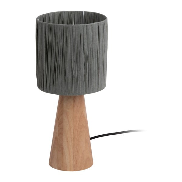 Lampada da tavolo con paralume in carta intrecciata di colore grigio-naturale (altezza 33 cm) Sheer Cone - Leitmotiv