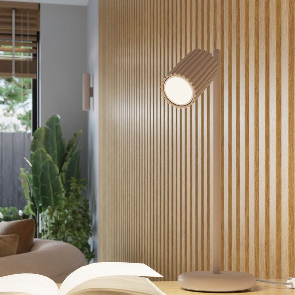 Lampada da tavolo grigio tortora in metallo (altezza totale 43 cm) Gleam – Sollux-image-1