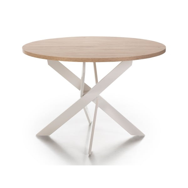 Tavolo da pranzo rotondo con piano effetto rovere ø 120 cm Ther – Marckeric-image-2