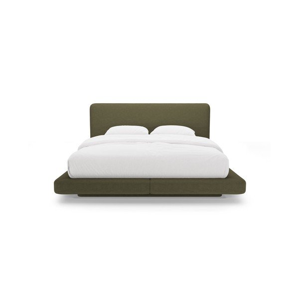 Letto matrimoniale imbottito verde 140x200 cm Linea – Micadoni -image-3