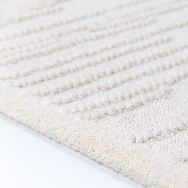 Tappeto bianco in misto lana tessuto a mano 140x200 cm Sculptured Blocks – Flair Rugs-image-3