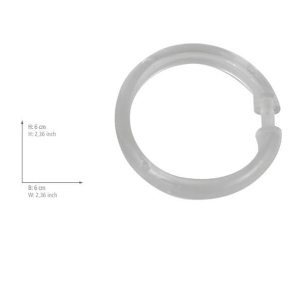 Set di 12 anelli in plastica trasparente per tenda da doccia - Wenko-image-1