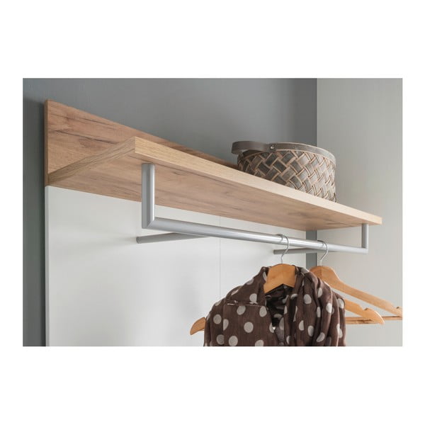 Pannello appendiabiti in rovere decorato in bianco e naturale Topix - Germania-image-3