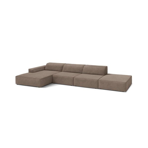 Divano angolare componibile beige (con penisola a sinistra/con chaise lounge) Jodie – Micadoni 