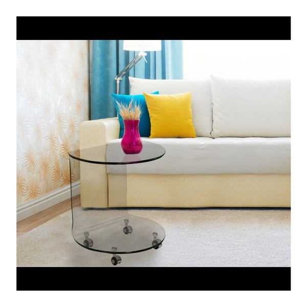 Tavolo contenitore in vetro su ruote Semplice - Evergreen House-image-1