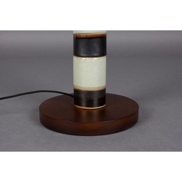 Lampada da terra marrone scuro/color salvia con paralume in tessuto (altezza totale 143 cm) Vertigo – Dutchbone-image-4