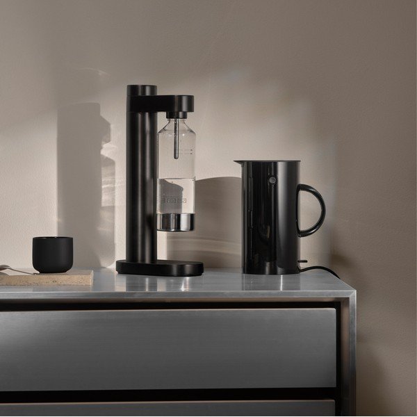 Set per bevande gassate nera in acciaio inox Brus – Stelton-image-1