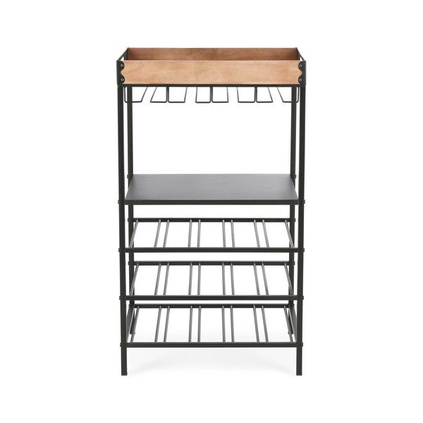 Cantinetta nera in metallo numero di bottiglie 15, 48,5x84,5x34 cm Isaac – Yes Everyday