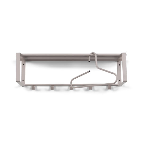 Attaccapanni da parete grigio tortora in metallo con scaffale 70 cm Rex – Spinder Design-image-2