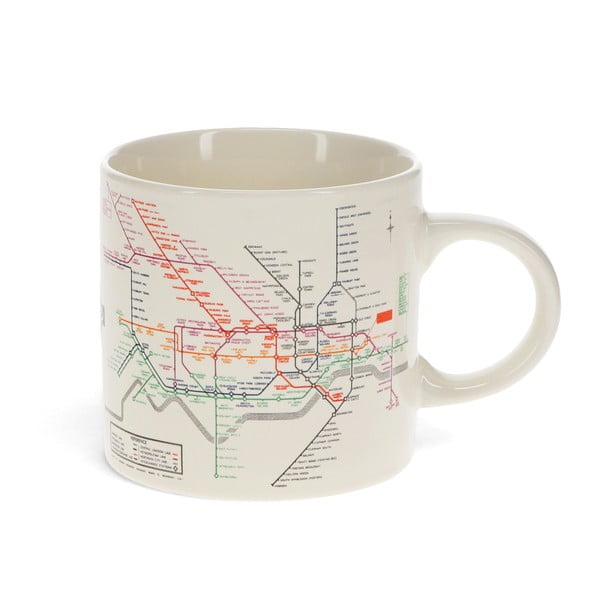 Tazza in ceramica beige da 350 ml Heritage Tube Map - Rex London