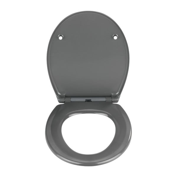 Sedile per wc grigio scuro con chiusura facilitata , 44,5 x 37,5 cm Samos - Wenko-image-1