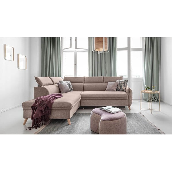 Divano letto angolare beige (angolo sinistro) Sweet Harmony - Miuform-image-1