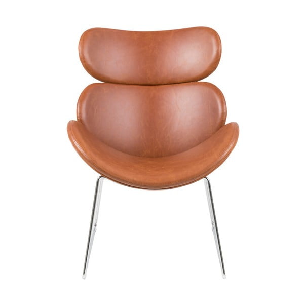 Poltrona in similpelle marrone Cazar - Actona-image-2