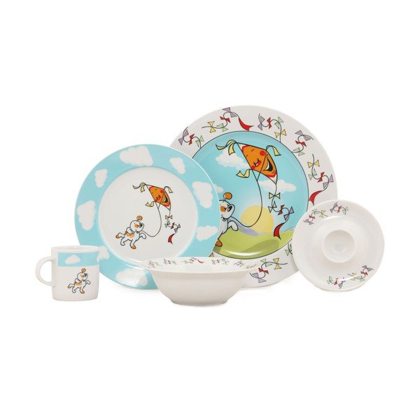 Set da pranzo per bambini da 5 pezzi in porcellana Puppy - Kütahya Porselen