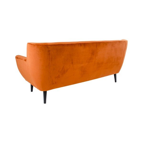 Divano a tre posti arancione in velluto Monte - House Nordic-image-2