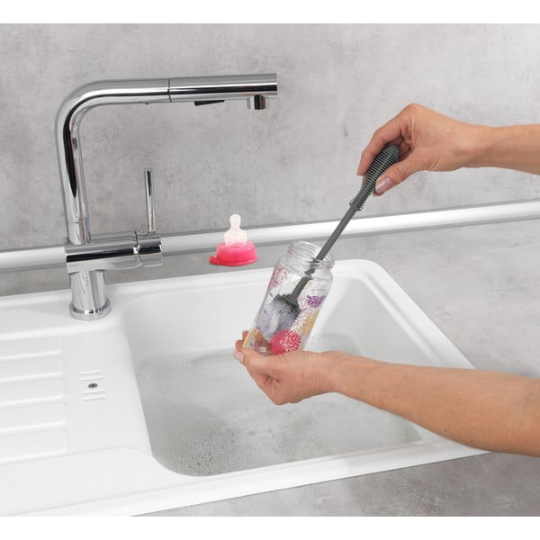 Spazzola per piatti grigia, lunghezza 25 cm Sia - Wenko-image-1