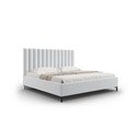 Letto matrimoniale imbottito grigio chiaro con contenitore con griglia 180x200 cm Casey - Mazzini Beds
