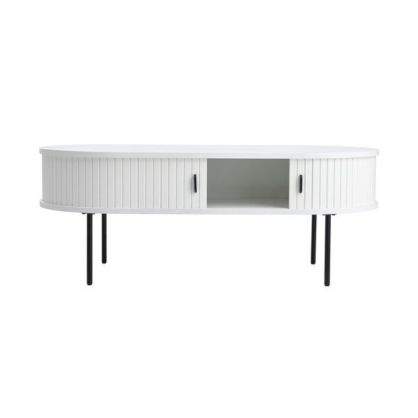 Tavolino da salotto bianco effetto rovere 60x120 cm Nola – Unique Furniture-image-2