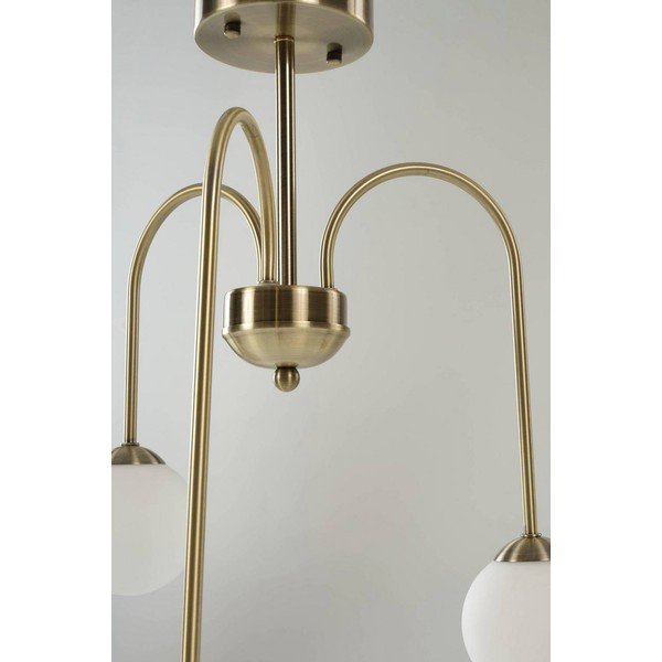 Plafoniera bianca/color ottone in vetro opale con intensità regolabile ø 42 cm Marne – Jotex-image-3