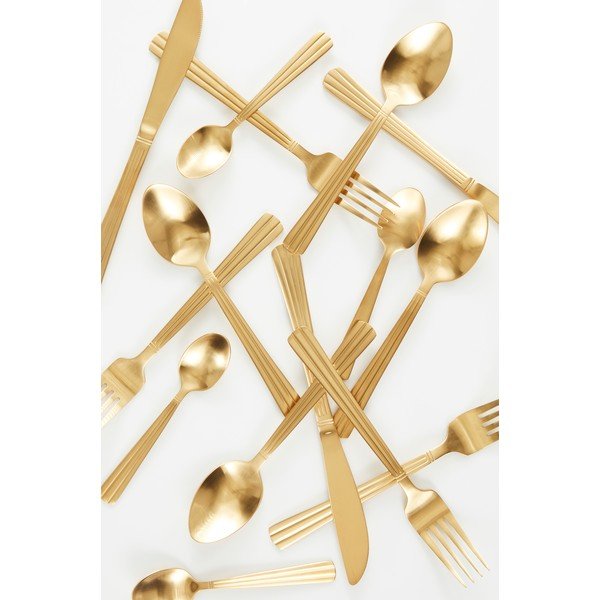 Posate dorate in acciaio inox 16 pz per 4 persone Kaiya – Jotex-image-2