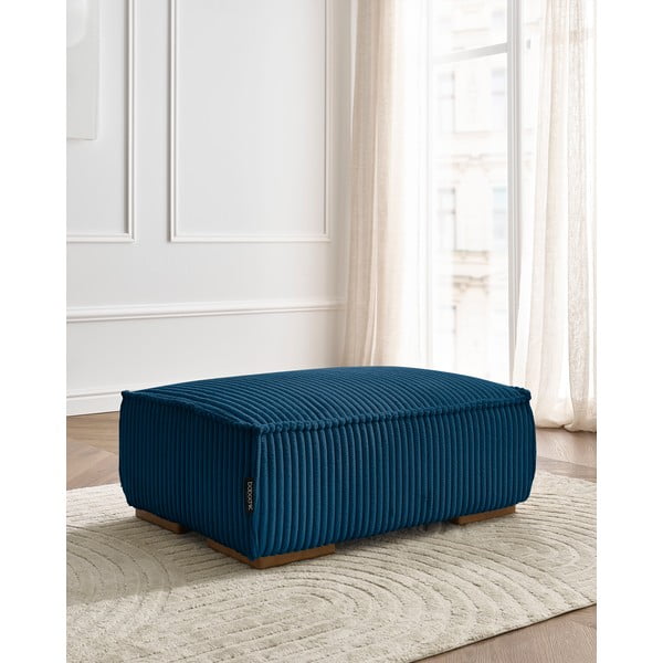 Poggiapiedi blu con rivestimento in velluto a coste Chelsea – Bobochic Paris-image-1