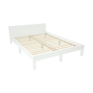 Letto matrimoniale bianco in legno di faggio con griglia 140x200 cm Dabi - Ragaba