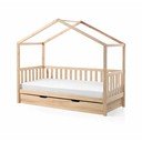 Letto per bambini in legno di pino con letto estraibile e contenitore in colore naturale 90x200 cm DALLAS - Vipack