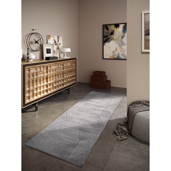 Passatoia grigia in lana tessuta a mano 80x250 cm Ursule - Villeroy&Boch-image-1