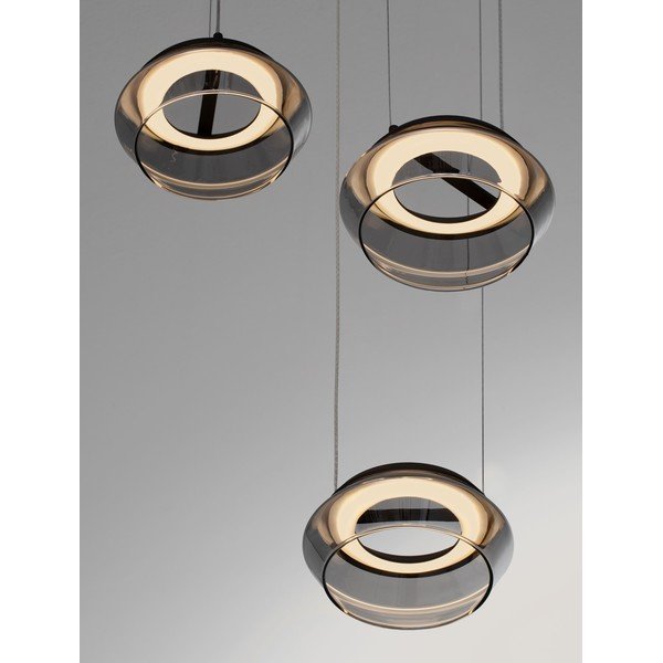 Lampadario LED nero opaco in vetro con intensità regolabile ø 35 cm Jailyn – Nova Luce-image-2
