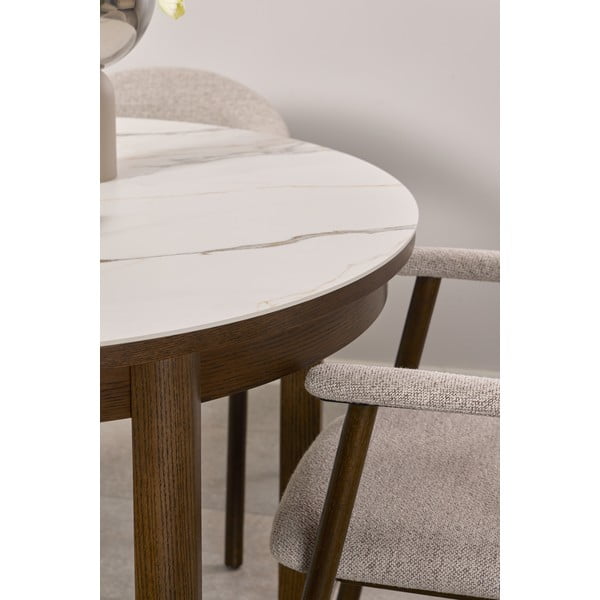 Tavolo da pranzo rotondo con piano in ceramica allungabile ø 120 cm Southampton – Actona-image-2