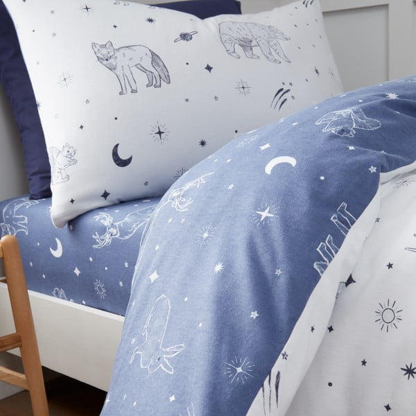 Lenzuolo per bambini in flanella elasticizzata 90x190 cm Starlight Animals - Bianca-image-2