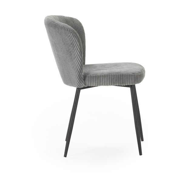 Set di 4 sedie da pranzo in velluto a coste grigio Megan - Marckeric-image-3