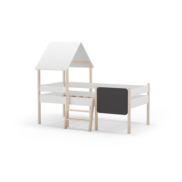 Letto per bambini rialzato in legno di pino bianco 90x190 cm Mint - Marckeric