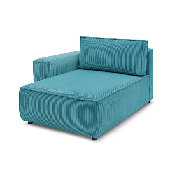 Modulo del divano in velluto a coste blu, angolo sinistro Nihad modular - Bobochic Paris