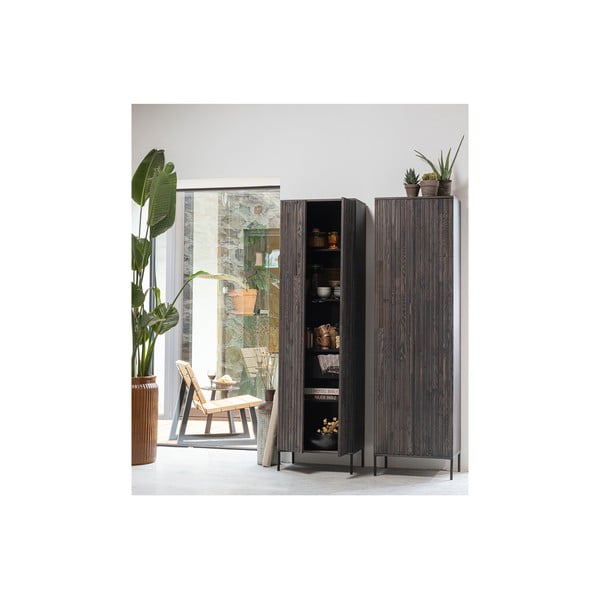 Armadio marrone con effetto frassino 60x210x42 cm Gravure – WOOOD-image-4