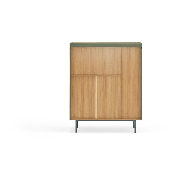 Cassettiera alta verde effetto rovere95x120 cm Arista - Teulat-image-4