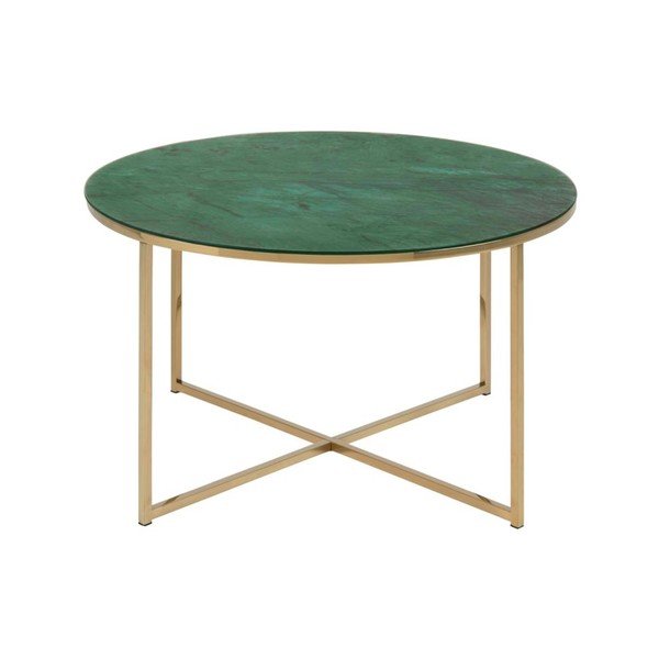 Tavolino rotondo verde ø 80 cm Alisma - Actona-image-2