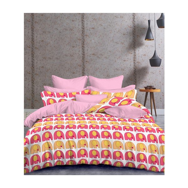Biancheria da letto singola in microfibra Cute Elephants, 155 x 220 cm - DecoKing-image-2