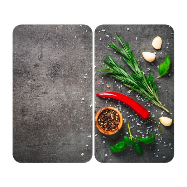 Set di 2 coperchi per stufe in vetro temperato 52x30 cm Rosemary - Maximex