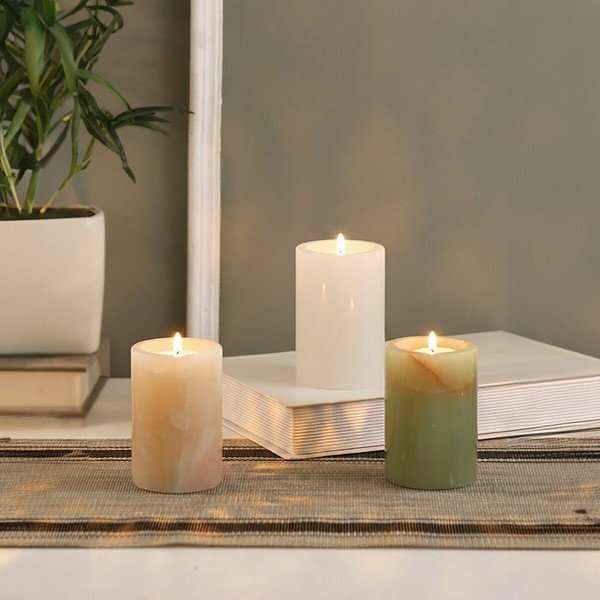 Portacandele in set in pietra per lumino 3 pz Oleena – Premier Housewares-image-4
