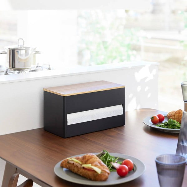 Portarotolo da cucina verticale nero in metallo Rin – YAMAZAKI-image-1