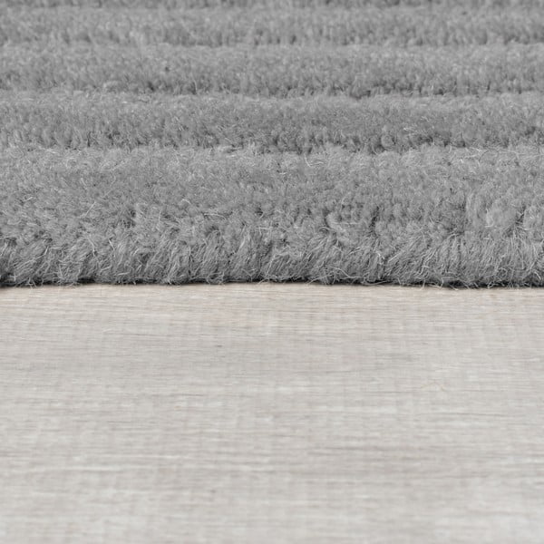 Tappeto grigio in lana tessuto a mano 120x170 cm Zen Rectangles – Flair Rugs-image-4