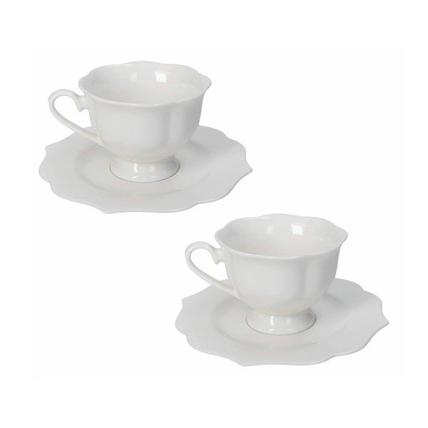 Tazzine in set bianche in new bone china 2 pz 170 ml Queen – Brandani